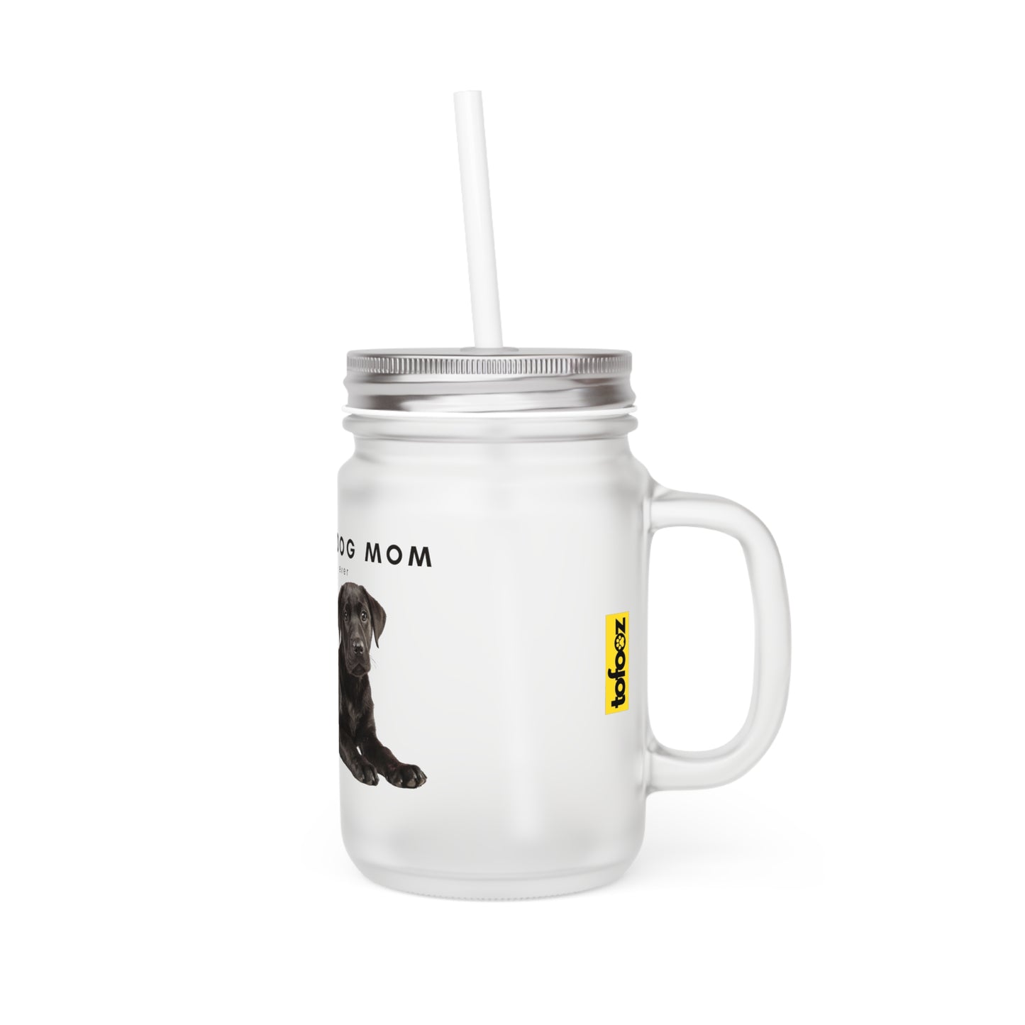 Best Dog Mom Black Lab - Mason Jar With Straw And Lid, 355ml