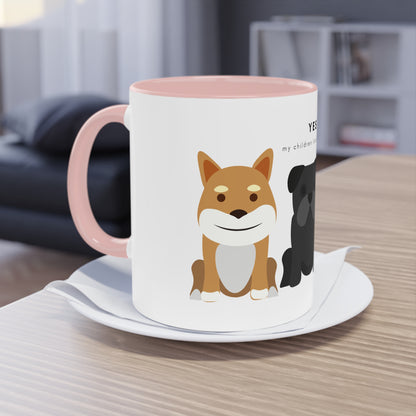 Yes My Children Look Like This Dogs Two-Tone Coffee Mug, 325ml - White