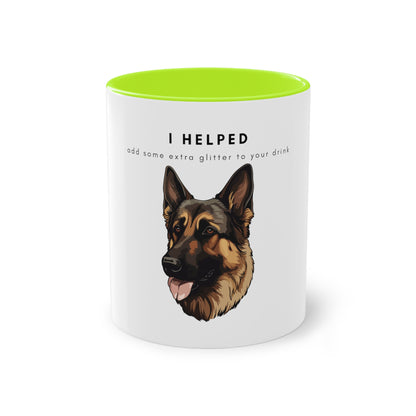 I Helped Add Glitter German Shepherd Two-Tone Coffee Mug, 325ml - White