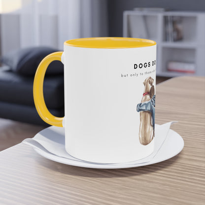 Dogs Do Speak Two-Tone Coffee Mug, 325ml - White