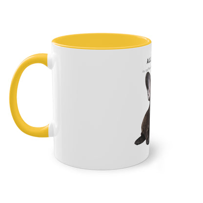 All I Need Is Coffee And My Frenchie Black French Bulldog Puppy Two-Tone Coffee Mug, 325ml - White