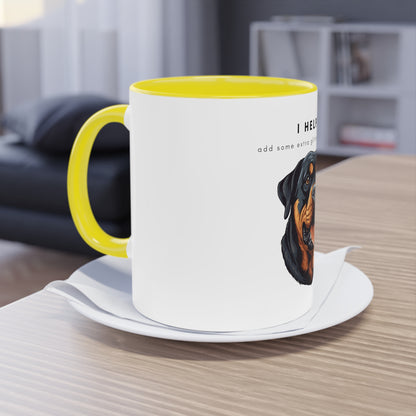 I Helped Add Glitter Rottweiler Two-Tone Coffee Mug, 325ml - White