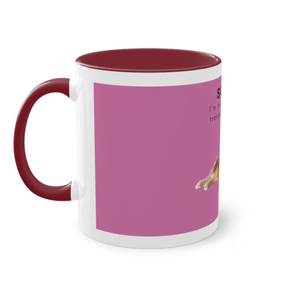 Sorry Too Busy Being Trained Red Merle Aussie Two-Tone Coffee Mug, 325ml - Pink