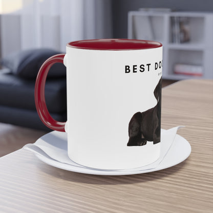 Best Dog Mom Black Lab Two-Tone Coffee Mug, 325ml - White