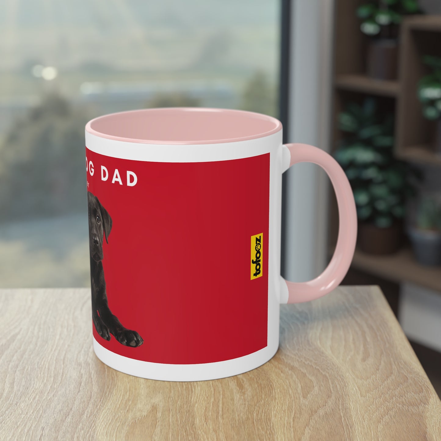 Best Dog Dad Black Lab Two-Tone Coffee Mug, 325ml - Red