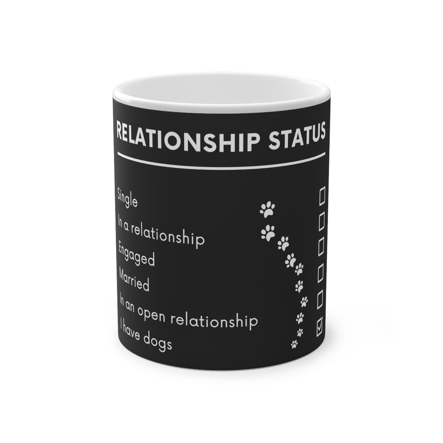 Relationship Status, I Have Dogs Magic Mug, 325ml