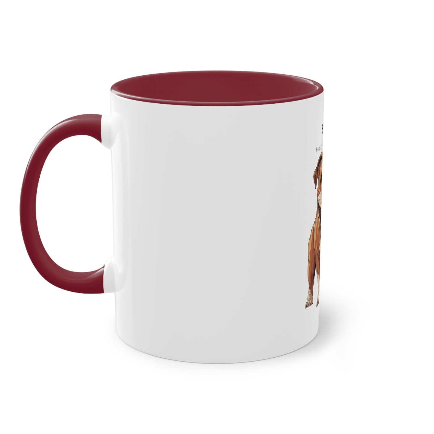 Smile Good Day English Bulldog Two-Tone Coffee Mug, 325ml - White