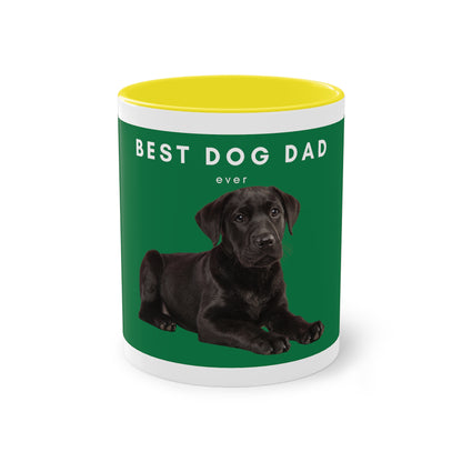 Best Dog Dad Black Lab Two-Tone Coffee Mug, 325ml - Green