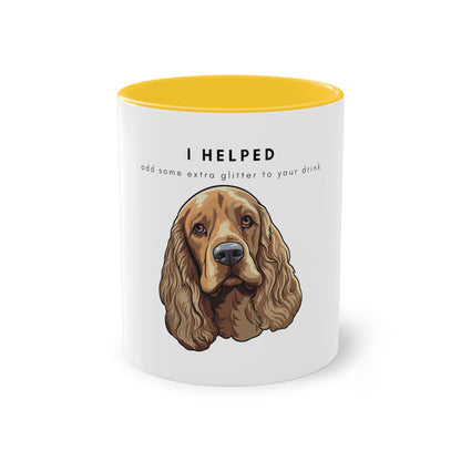 I Helped Add Glitter American Cocker Spaniel Two-Tone Coffee Mug, 325ml - White