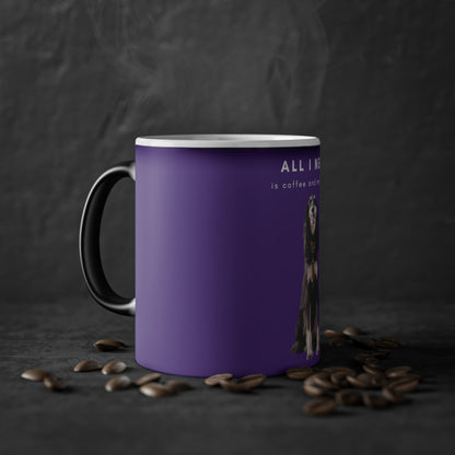 All I Need Is Coffee And My Saluki Magic Mug, 325ml - Purple