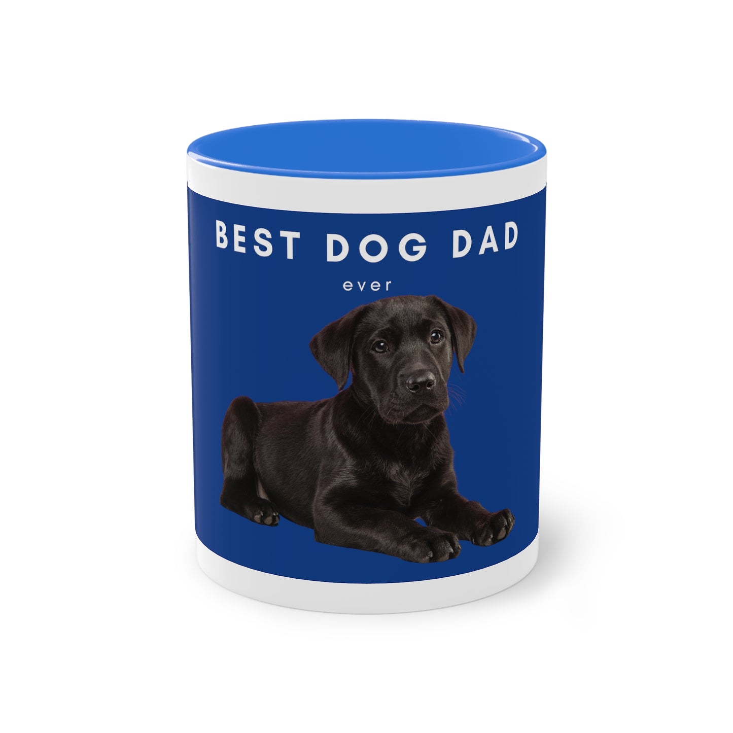 Best Dog Dad Black Lab Two-Tone Coffee Mug, 325ml - Blue