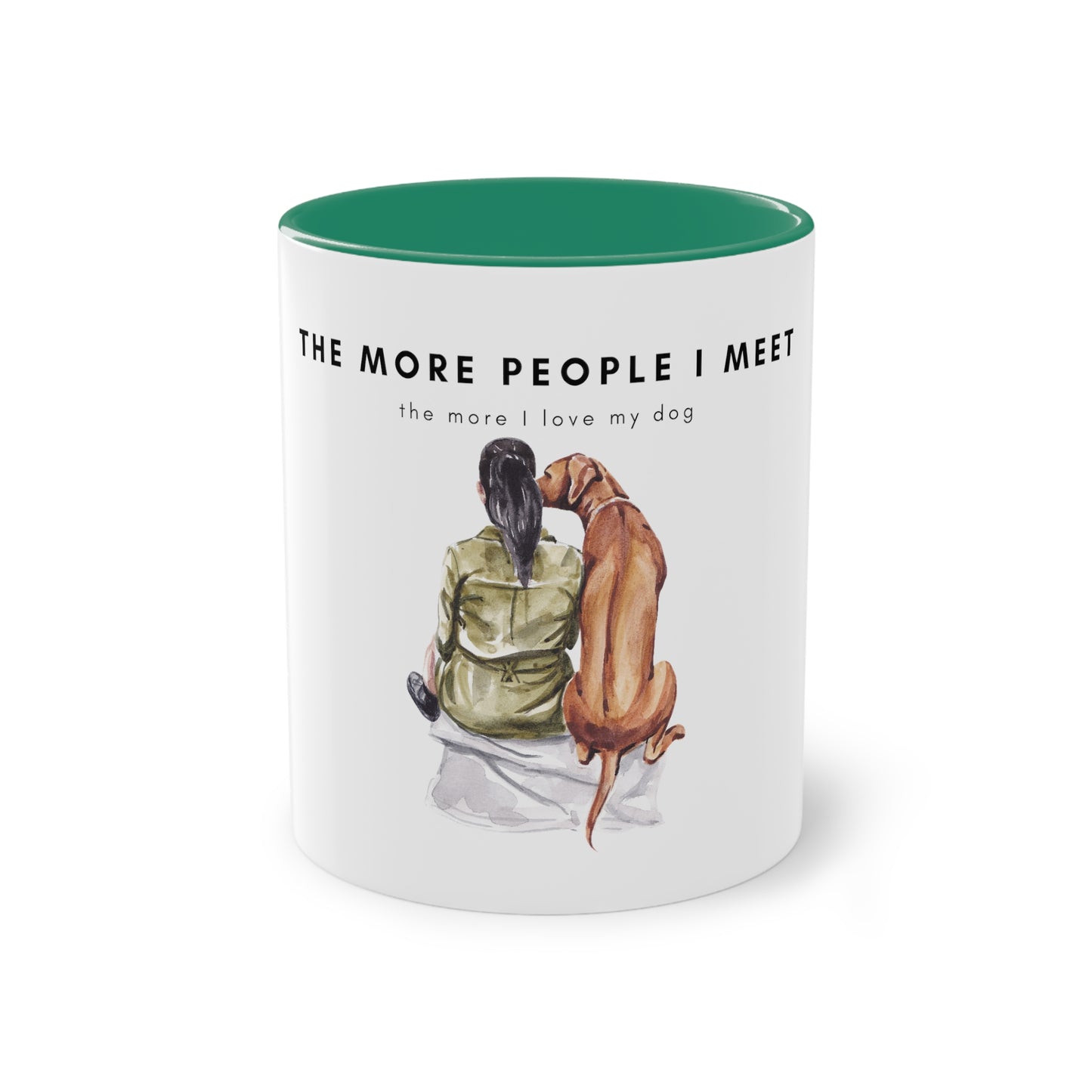 More People I Meet More I Love My Dog Two-Tone Coffee Mug, 325ml - White