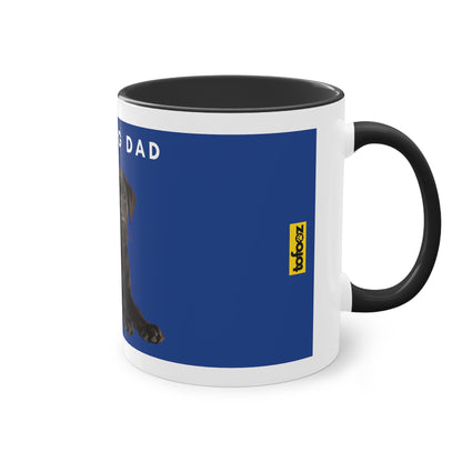 Best Dog Dad Black Lab Two-Tone Coffee Mug, 325ml - Blue