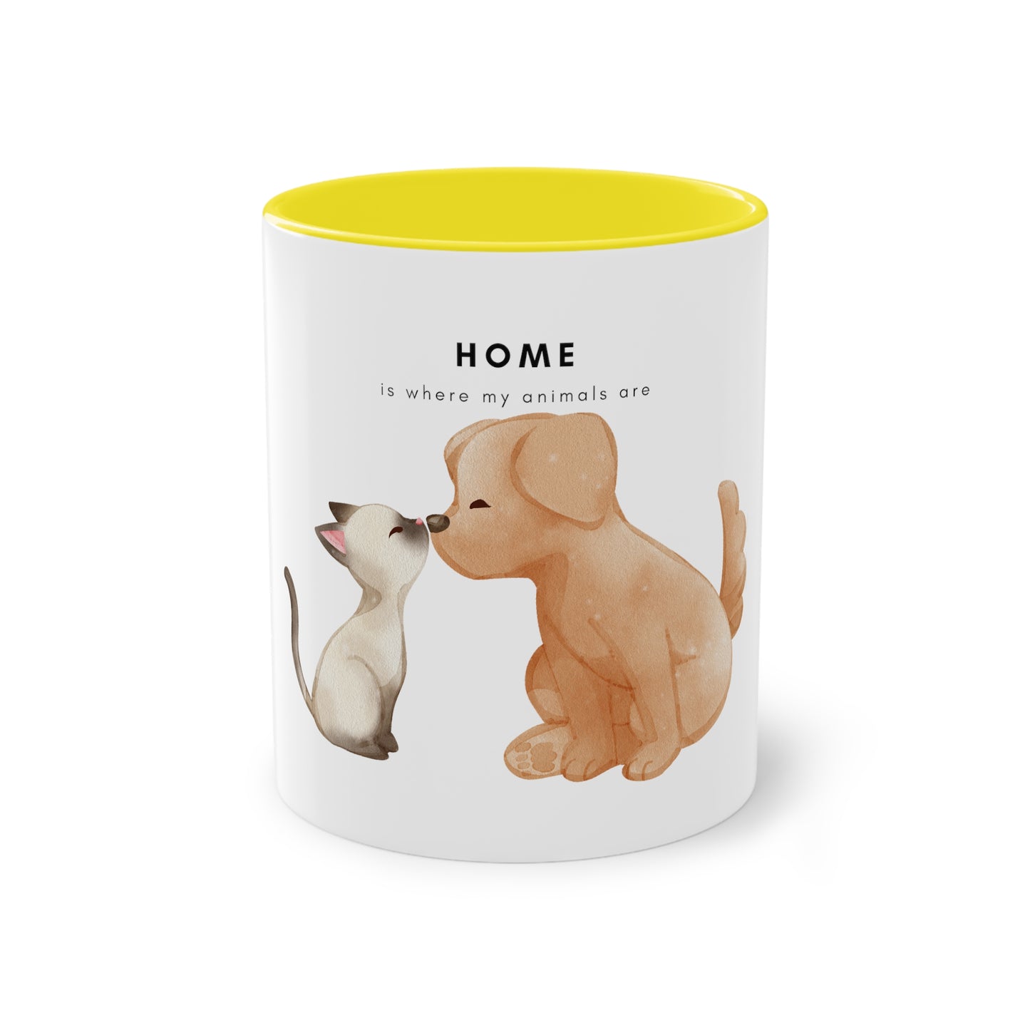 Home Is Where My Animals Are Two-Tone Coffee Mug, 325ml - White