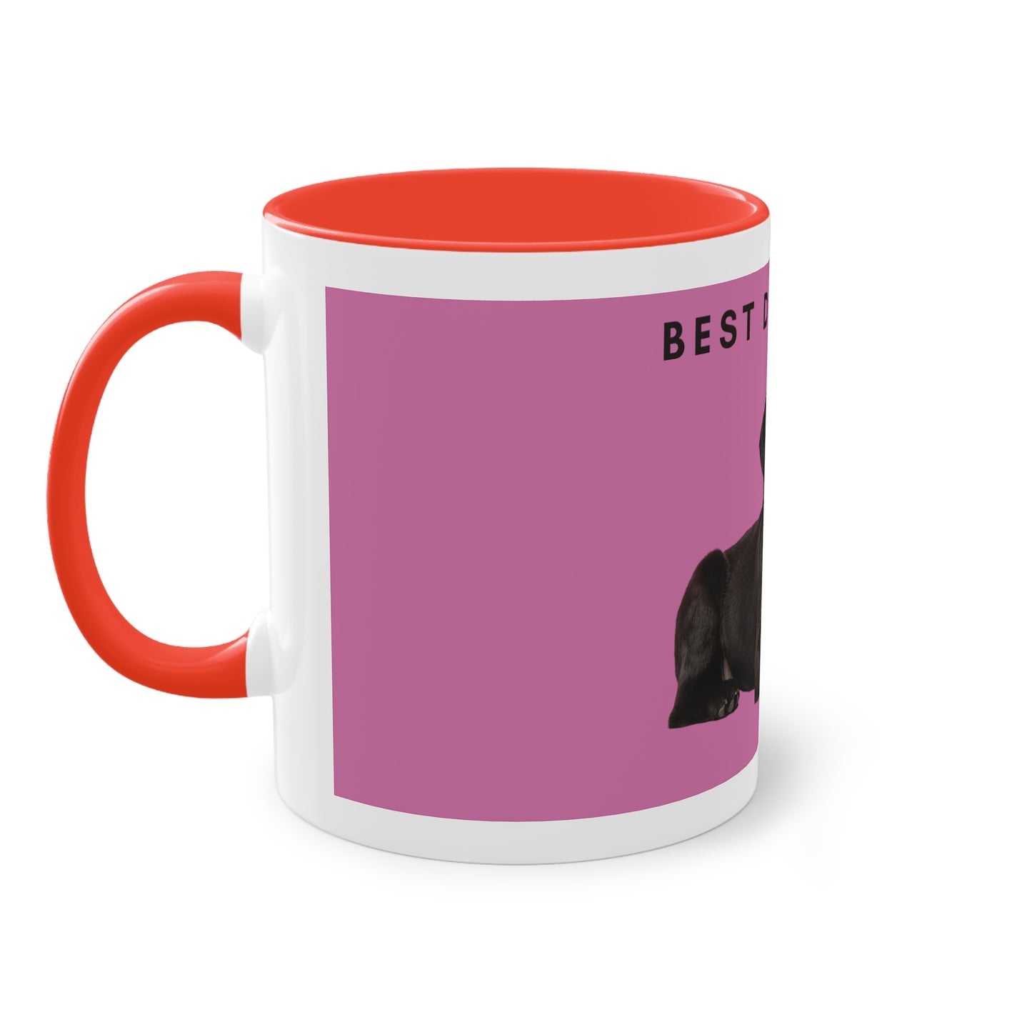 Best Dog Mom Black Lab Two-Tone Coffee Mug, 325ml - Pink