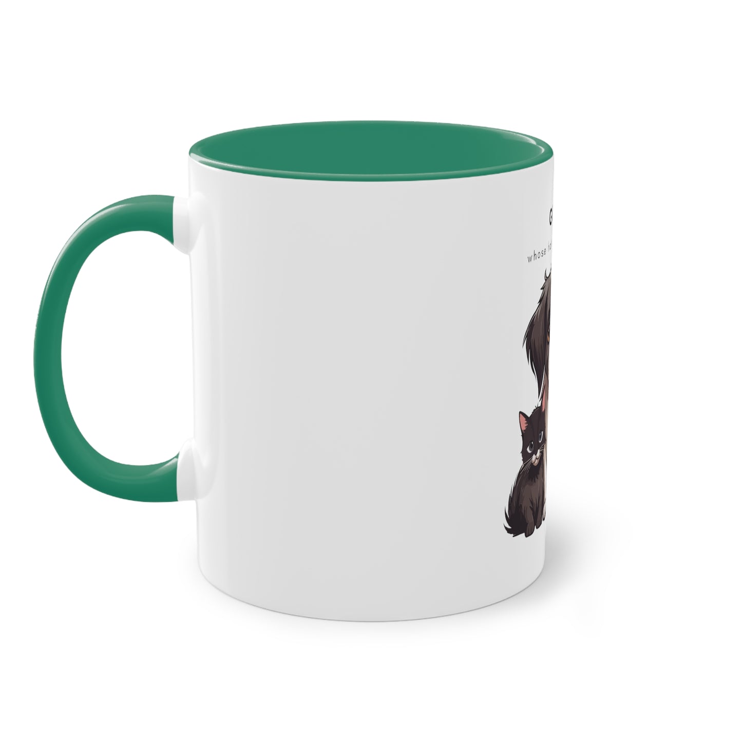 Guess Whose Hair Cats and Dog Two-Tone Coffee Mug, 325ml - White