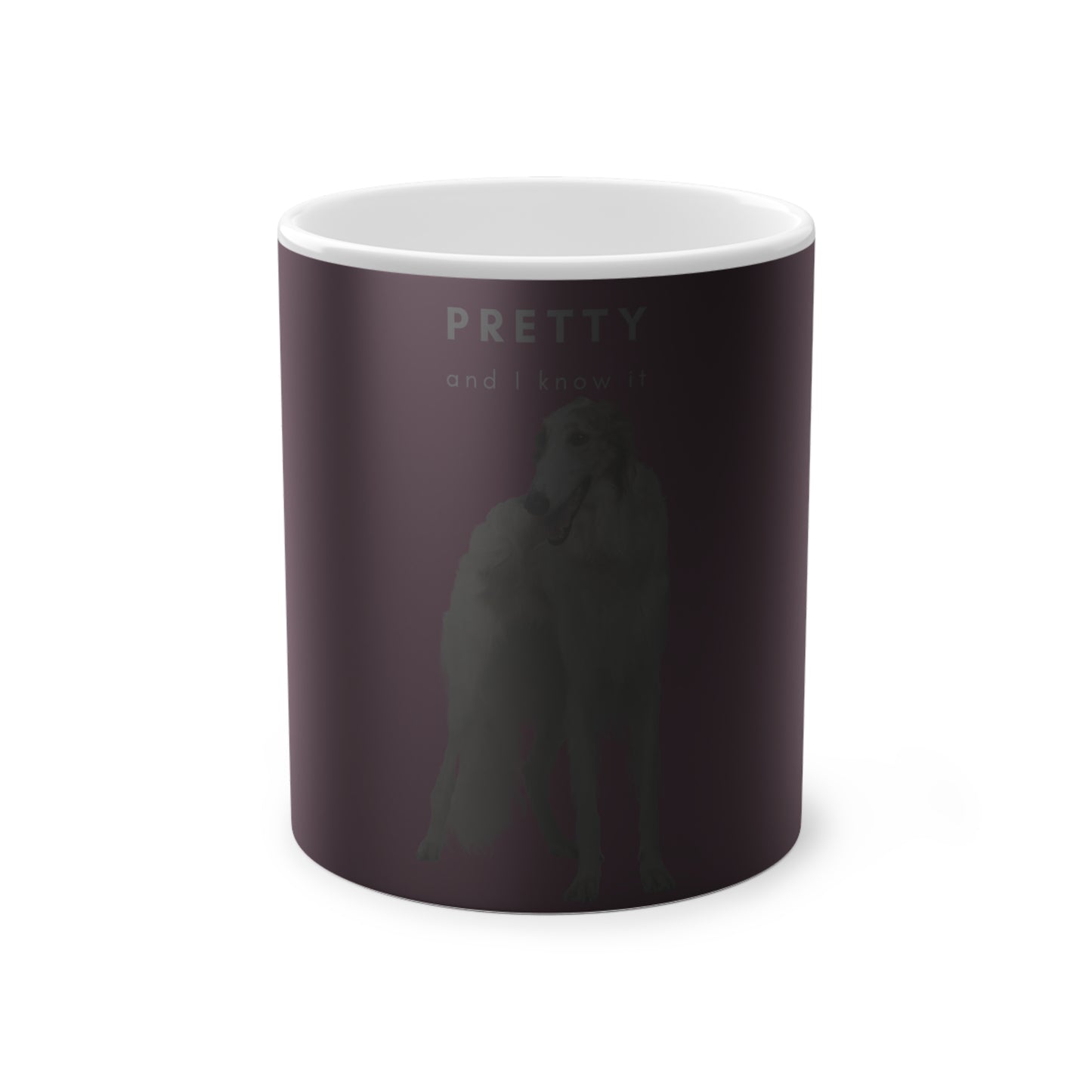 Pretty And I Know It Borzoi Magic Mug, 325ml - Pink