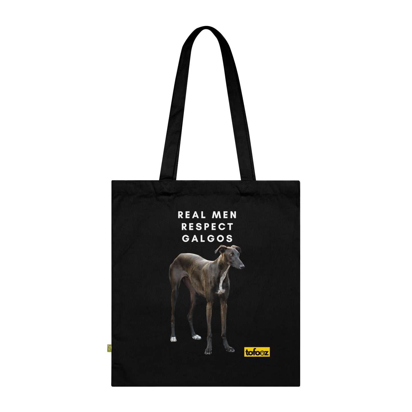 Real Men Respect Galgos Brown White Chest Organic Cotton Tote Bag