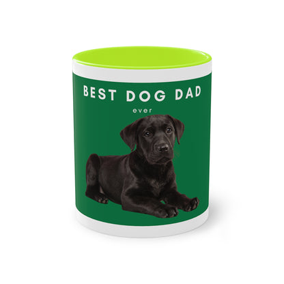 Best Dog Dad Black Lab Two-Tone Coffee Mug, 325ml - Green