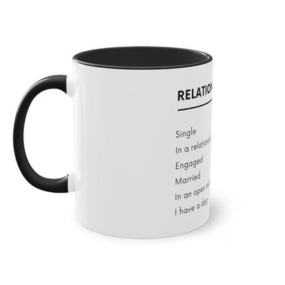 Relationship Status, I Have A Dog Two-Tone Coffee Mug, 325ml - White