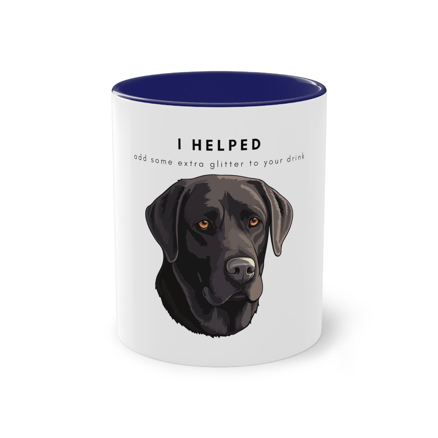 I Helped Add Glitter Chocolate Labrador Two-Tone Coffee Mug, 325ml - White