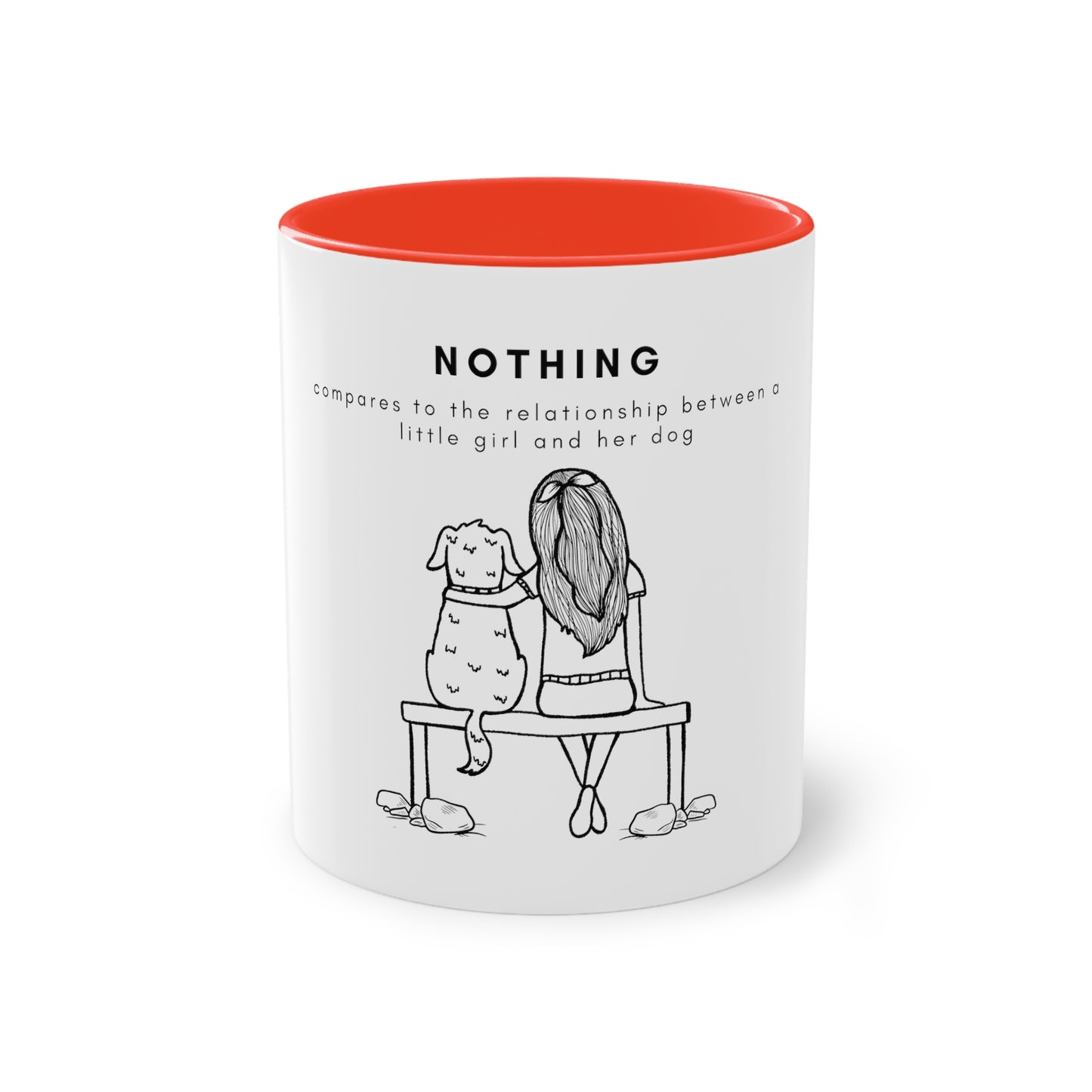 Nothing Compares Little Girl And Dog Two-Tone Coffee Mug, 325ml - White