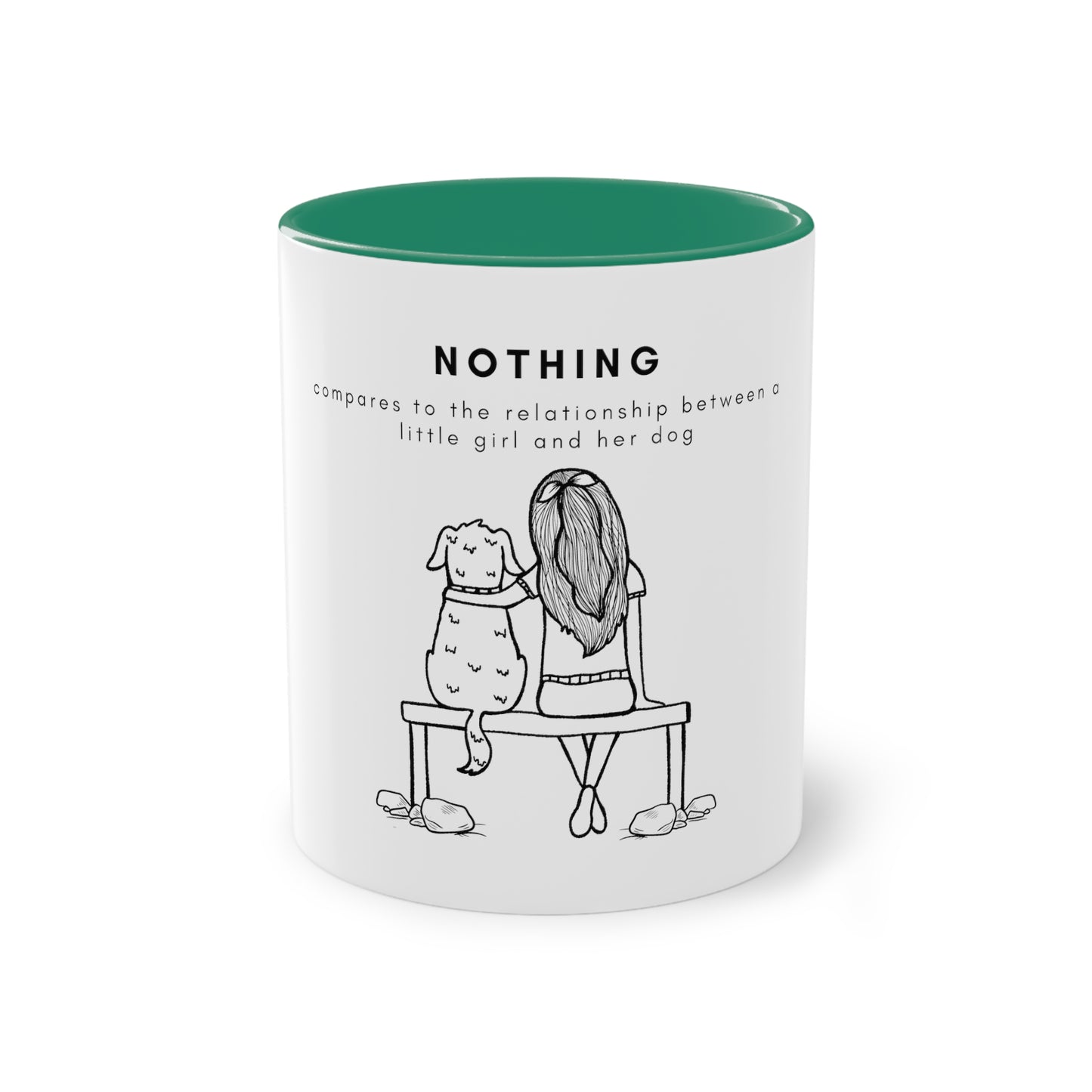 Nothing Compares Little Girl And Dog Two-Tone Coffee Mug, 325ml - White