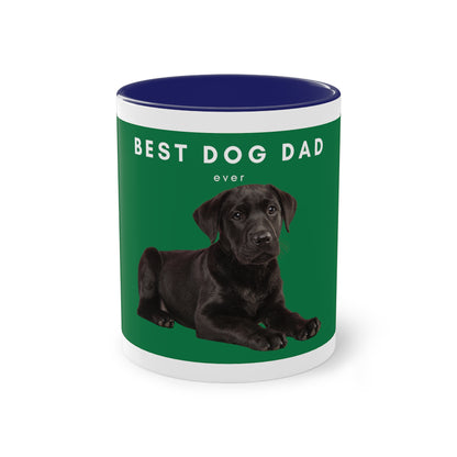 Best Dog Dad Black Lab Two-Tone Coffee Mug, 325ml - Green