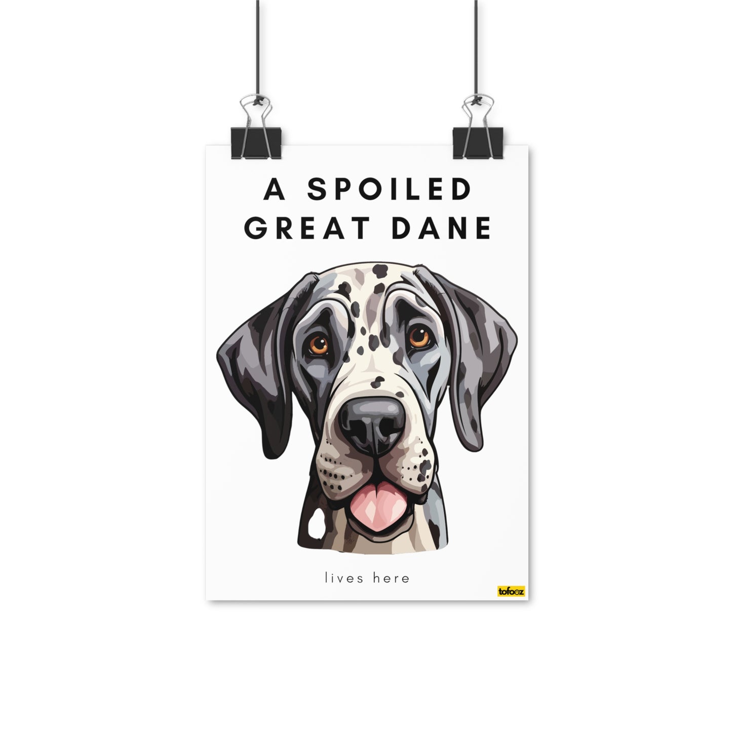 A Spoiled Great Dane Lives Here Graphic Poster - Various Sizes