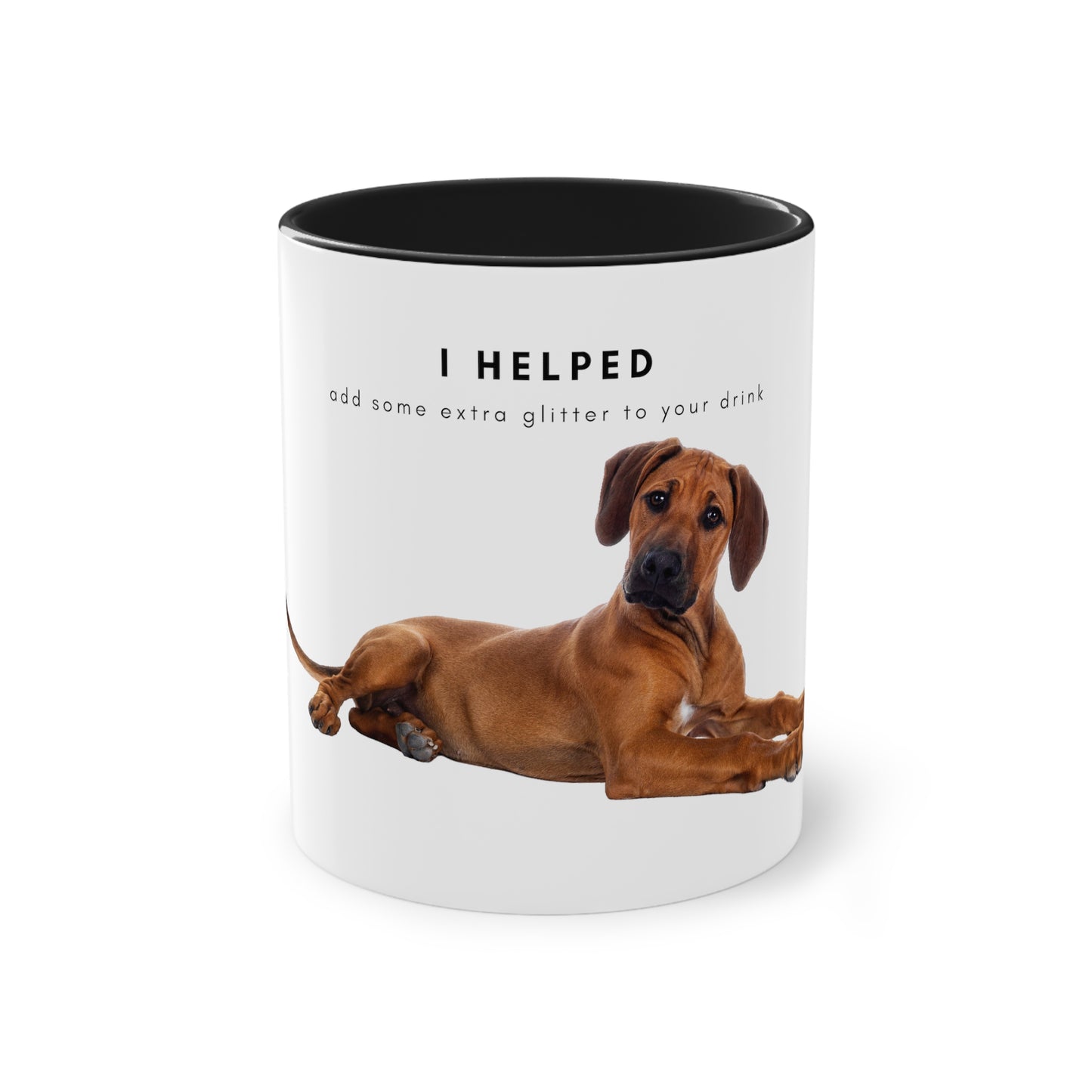 I Helped Add Glitter Ridgeback Two-Tone Coffee Mug, 325ml - White