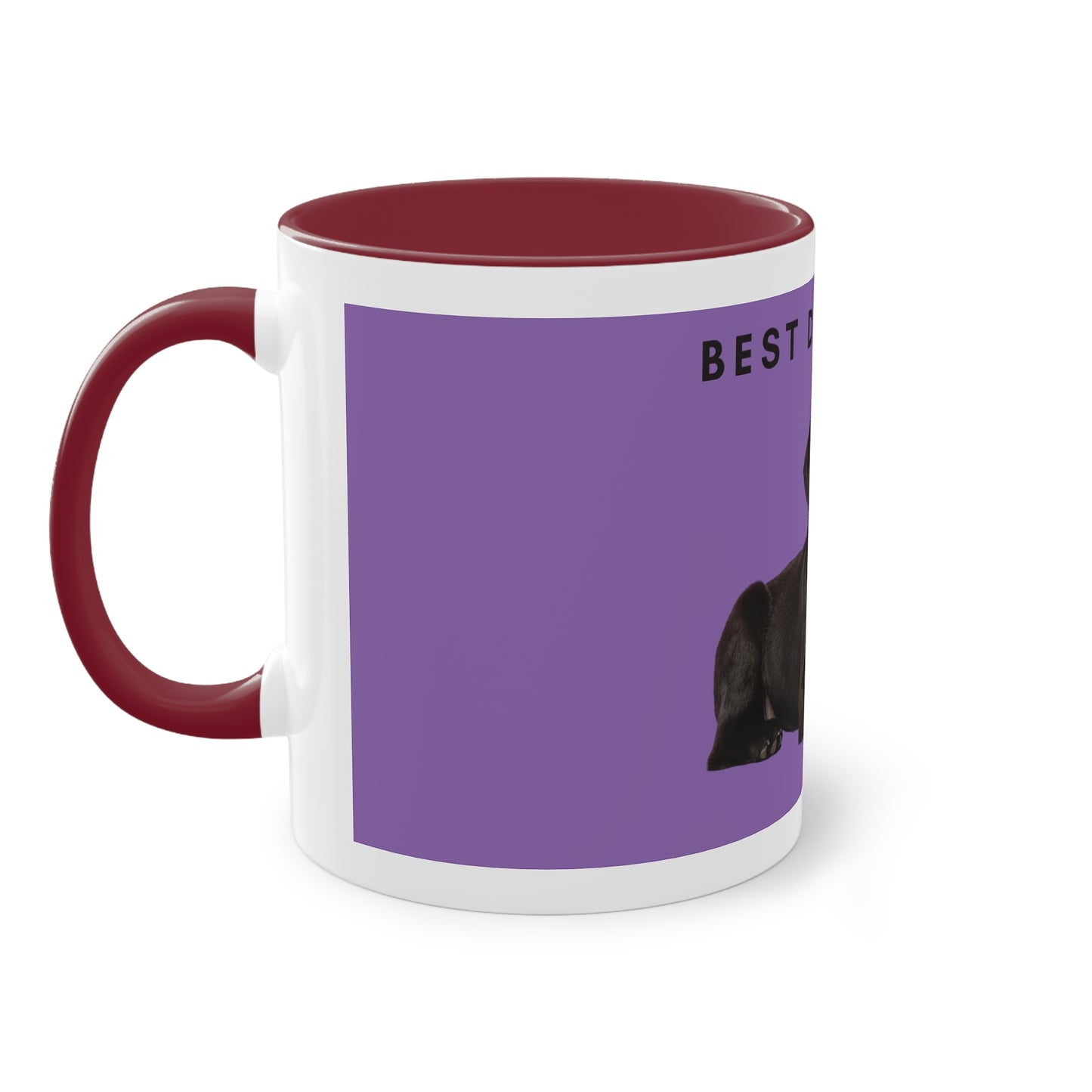 Best Dog Mom Black Lab Two-Tone Coffee Mug, 325ml - Purple