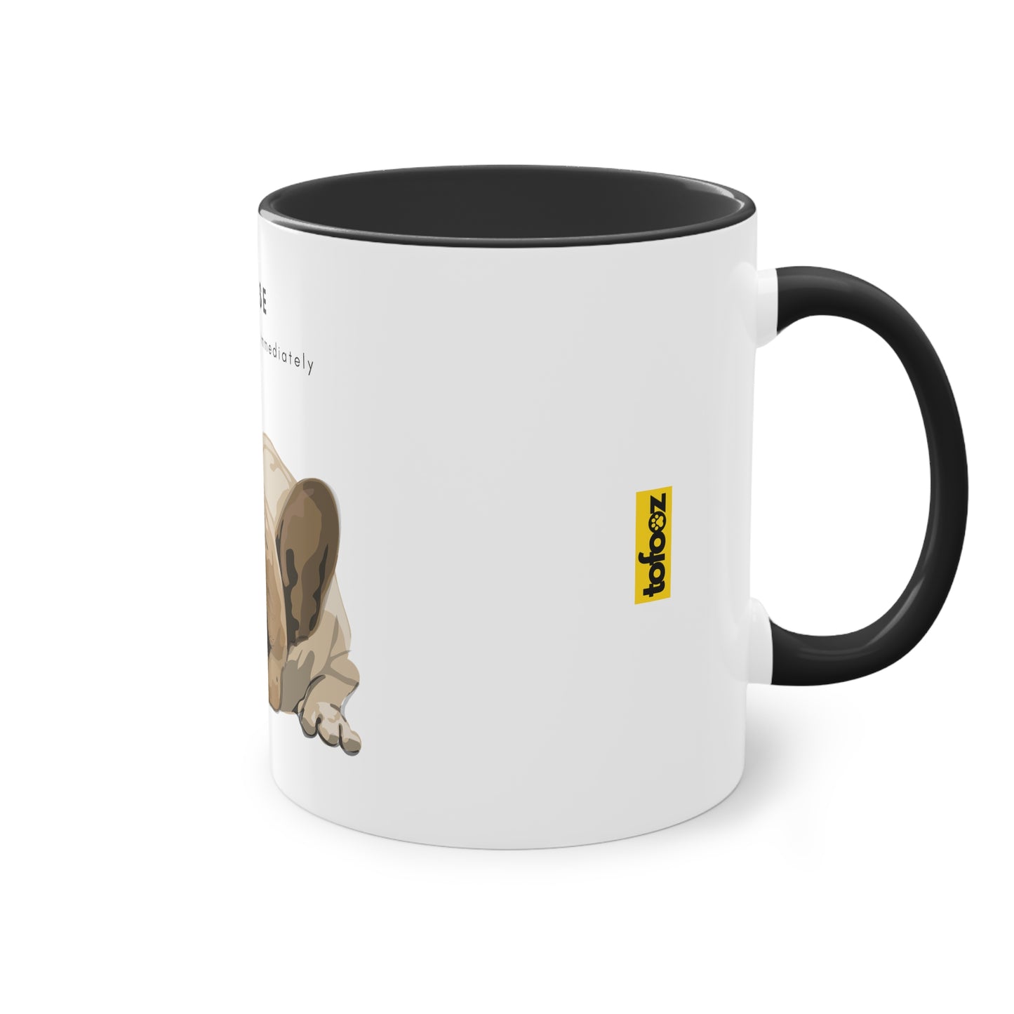 Please Provide Caffeine Immediately French Bulldog Two-Tone Coffee Mug, 325ml - White