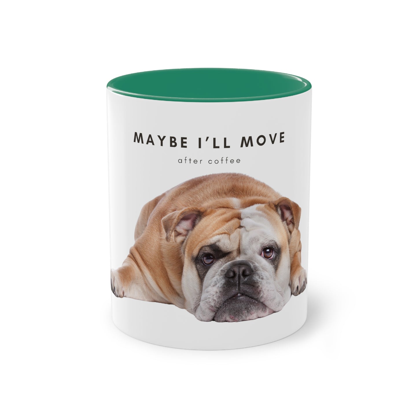 Maybe After Coffee Bulldog Two-Tone Coffee Mug, 325ml - White