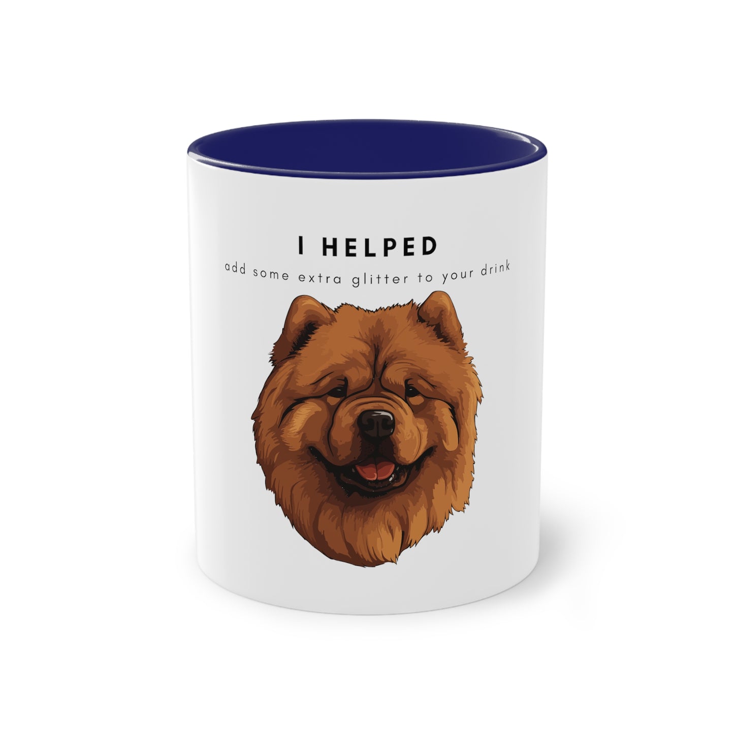 I Helped Add Glitter Chow Chow Two-Tone Coffee Mug, 325ml - White