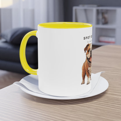 Spot Of Tea For The English Bulldog Two-Tone Coffee Mug, 325ml - White