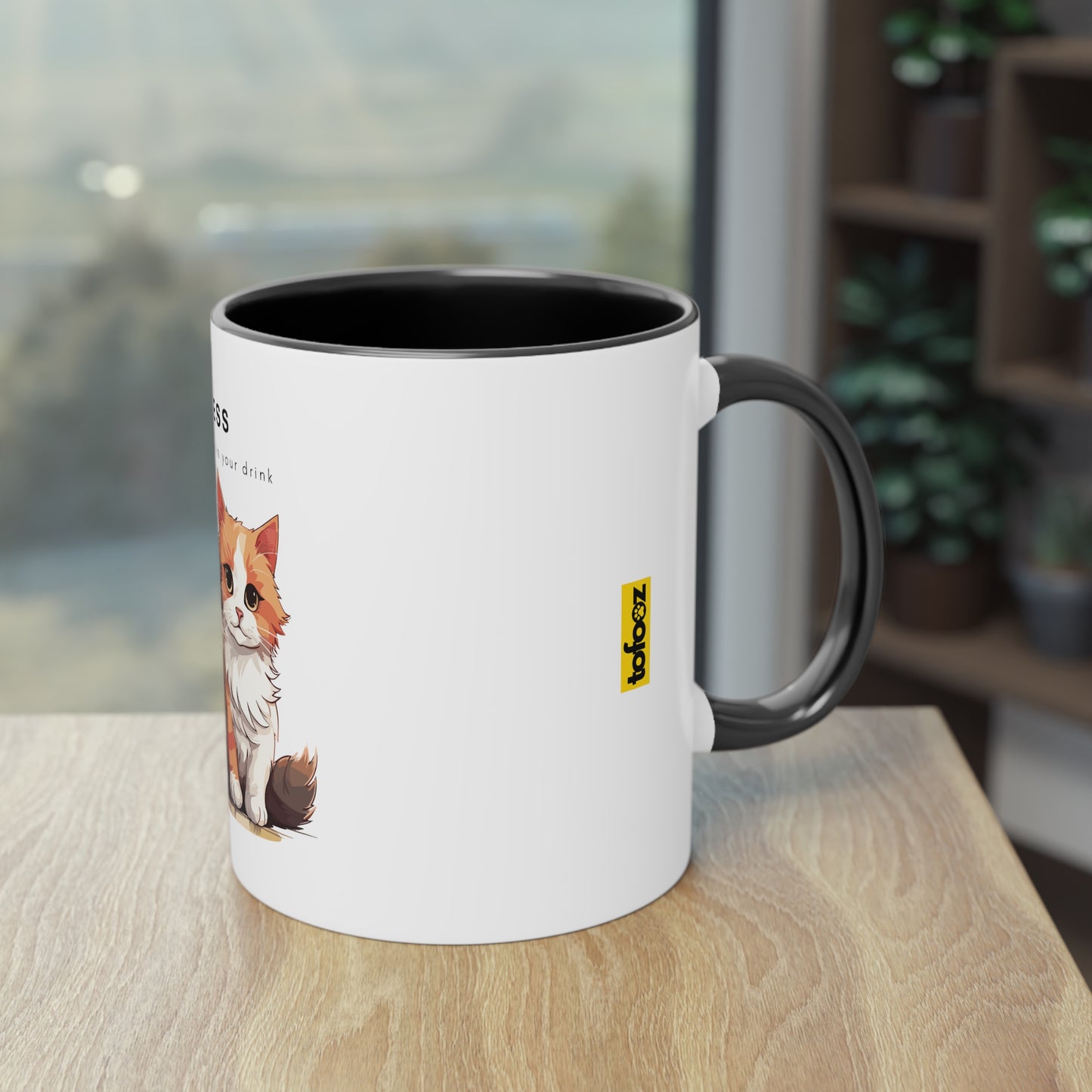 Guess Whose Hair Cats Two-Tone Coffee Mug, 325ml - White