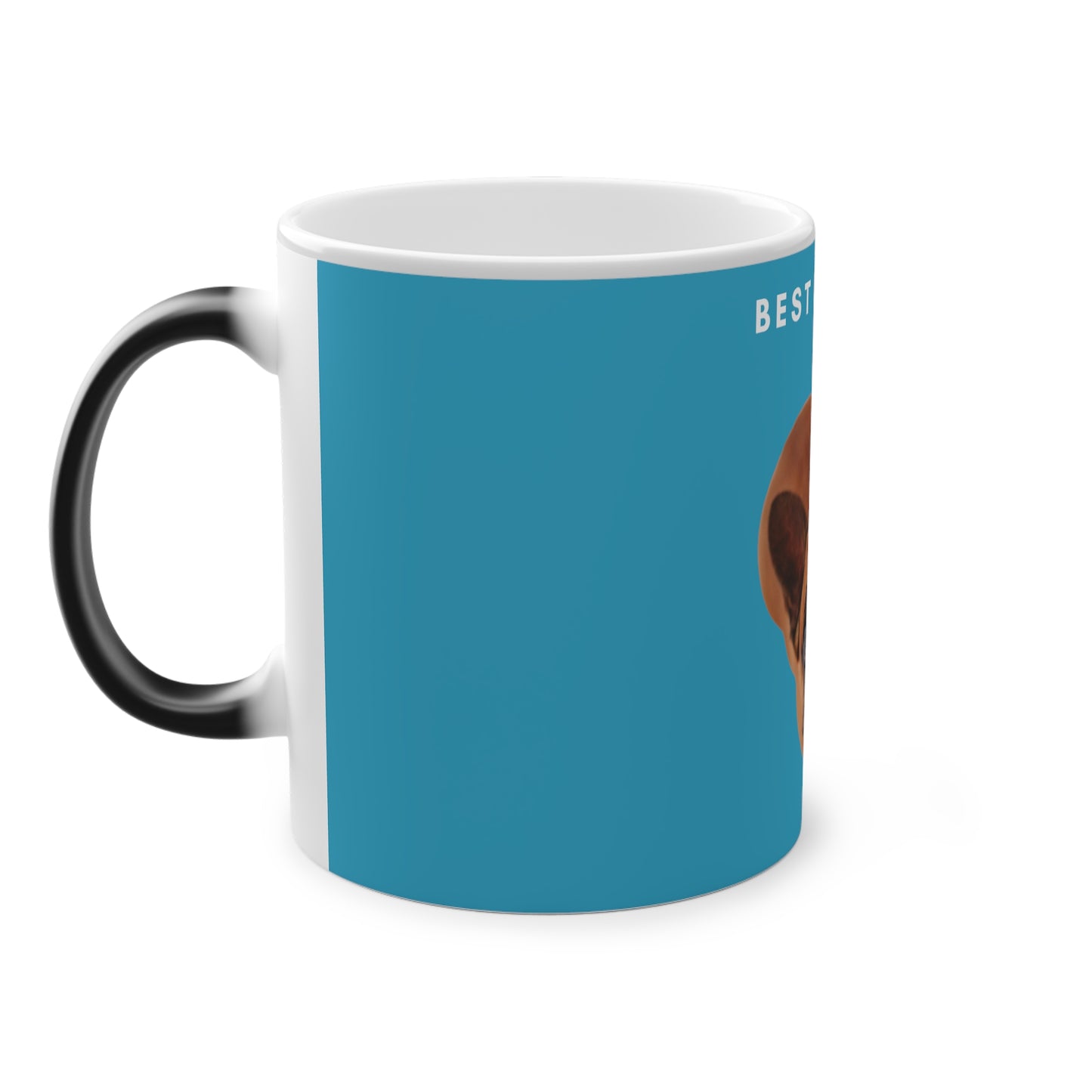 Best Dog Dad Ever Brown French Bulldog Magic Mug, 325ml - Turquoise