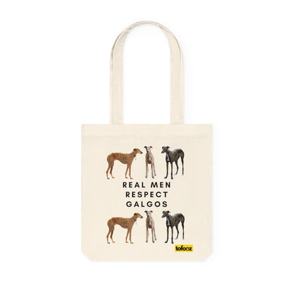 Real Men Respect Galgos Mixed Print Woven Tote Bag