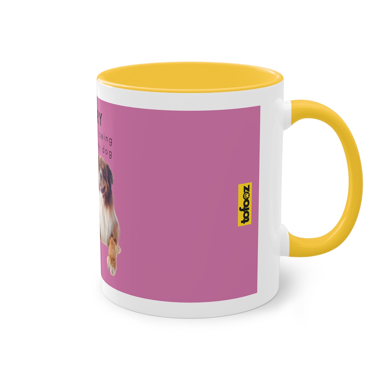 Sorry Too Busy Being Trained Red Merle Aussie Two-Tone Coffee Mug, 325ml - Pink