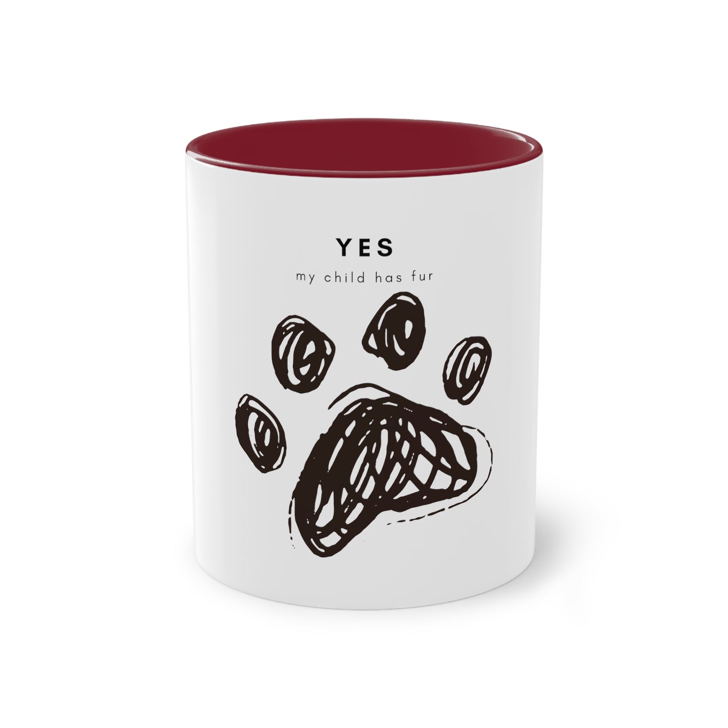 Yes My Child Has Fur Two-Tone Coffee Mug, 325ml - White