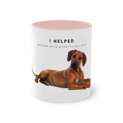 I Helped Add Glitter Ridgeback Two-Tone Coffee Mug, 325ml - White