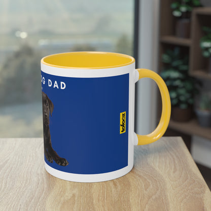 Best Dog Dad Black Lab Two-Tone Coffee Mug, 325ml - Blue