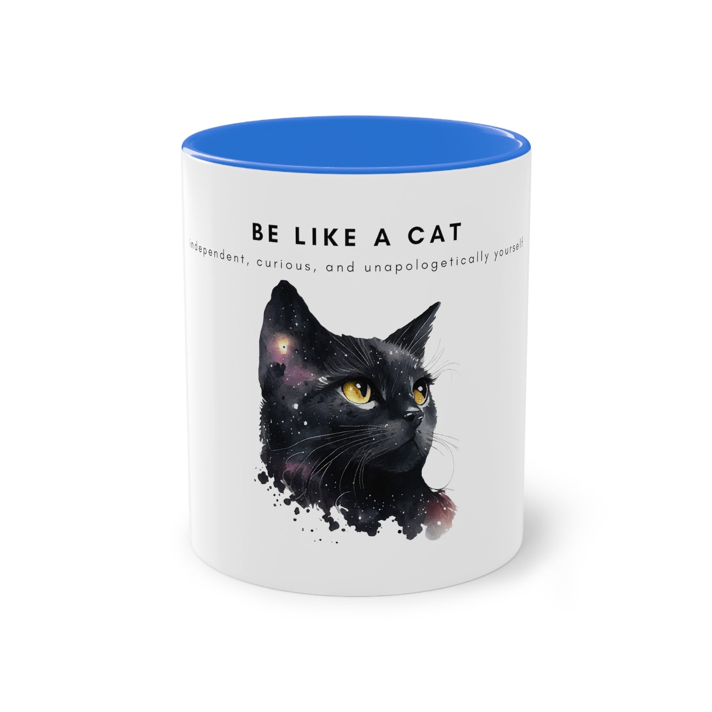 Be Like A Cat Two-Tone Coffee Mug, 325ml - White