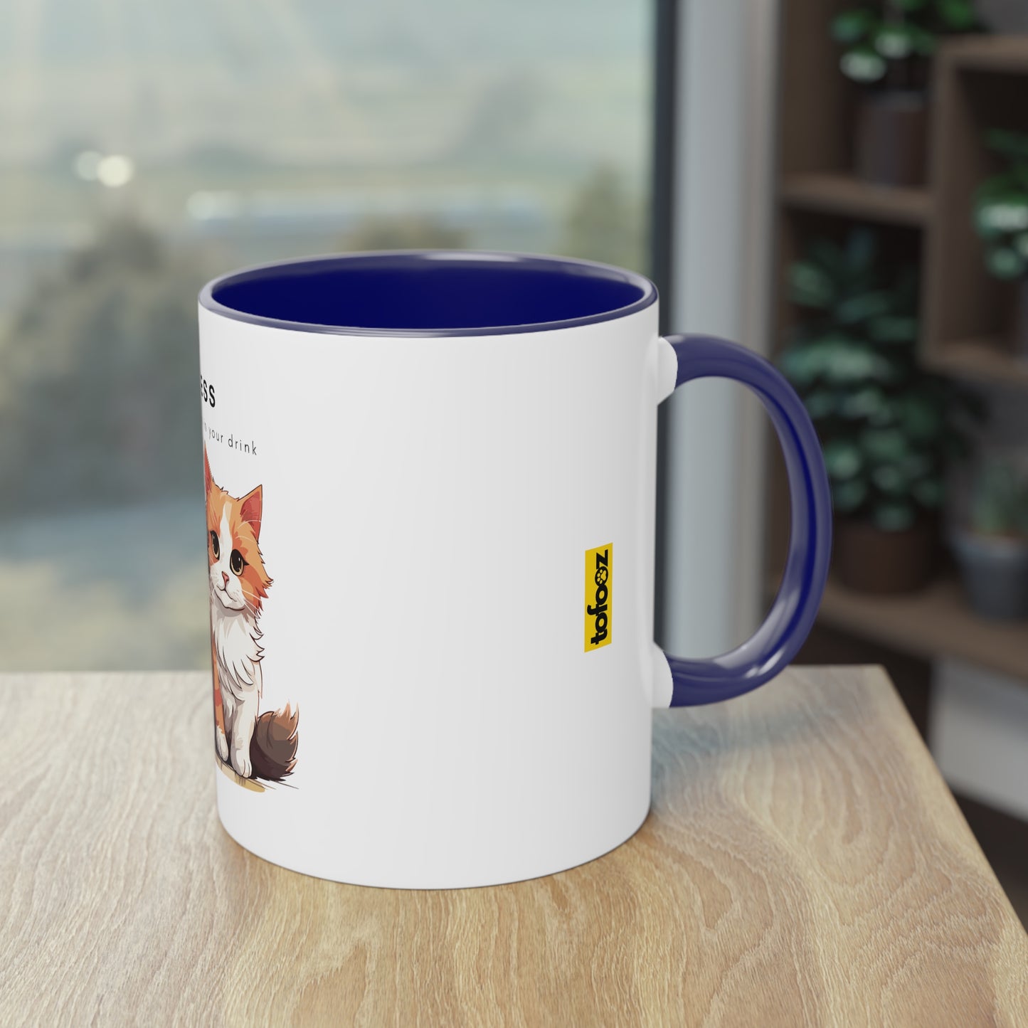 Guess Whose Hair Cats Two-Tone Coffee Mug, 325ml - White