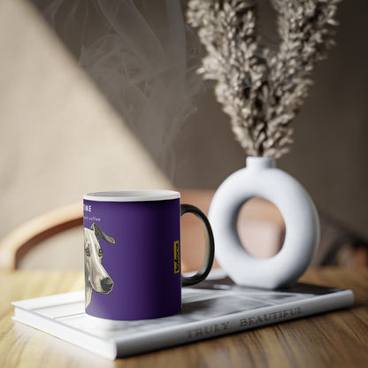 Time For A Quick Coffee Italian Greyhound Magic Mug, 325ml - Purple