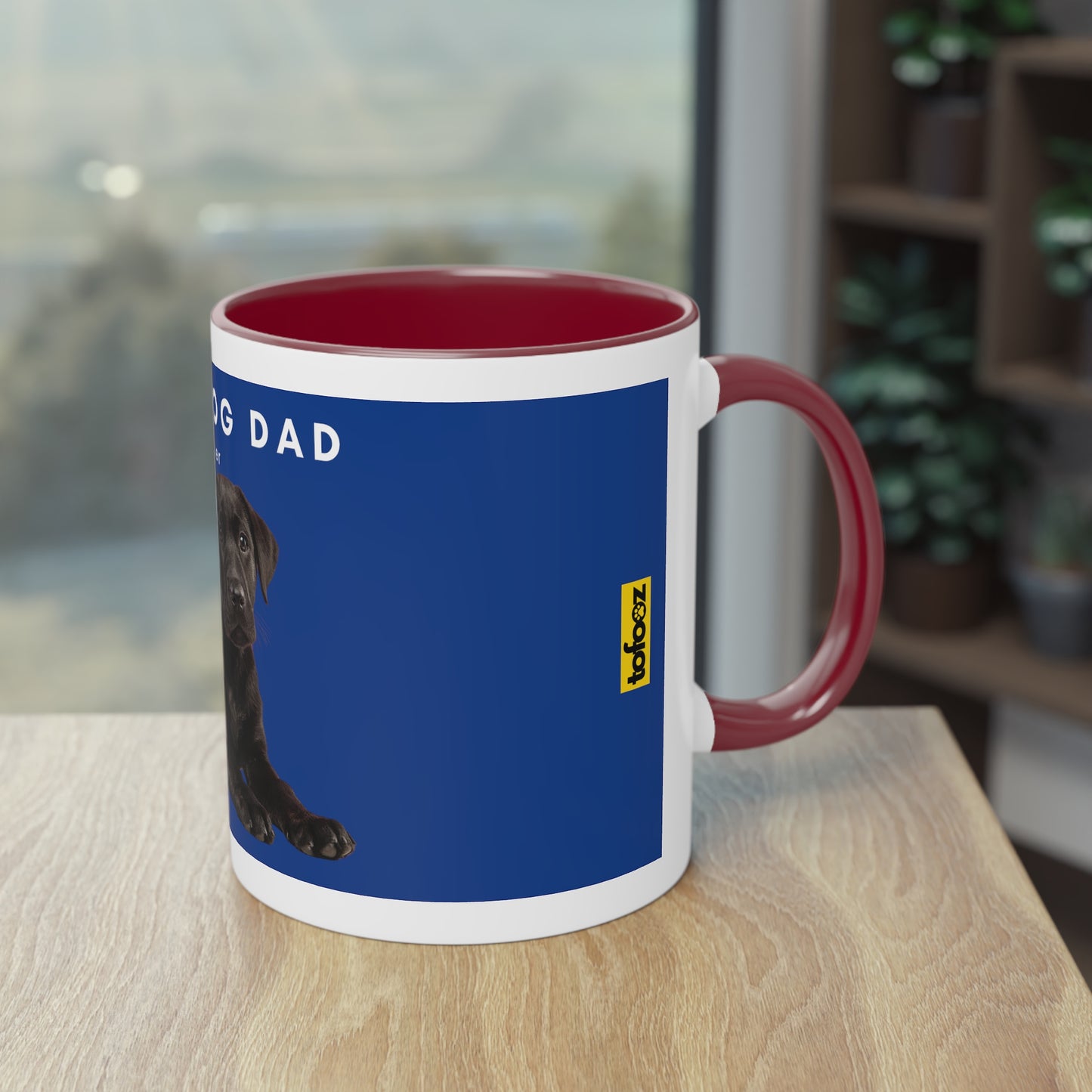 Best Dog Dad Black Lab Two-Tone Coffee Mug, 325ml - Blue