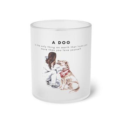 A Dog Love Yourself - Frosted Glass Mug, 325ml