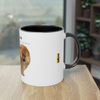 I Helped Add Glitter Tan Pomeranian Two-Tone Coffee Mug, 325ml - White