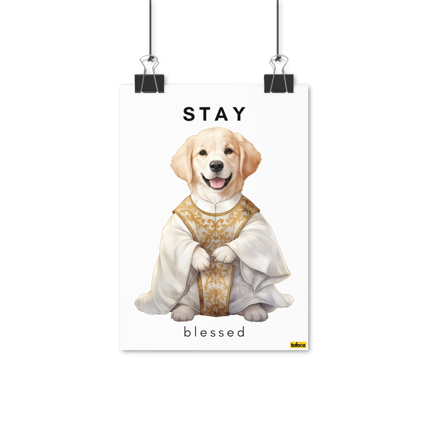 Stay Blessed Golden Labrador Poster - Various Sizes