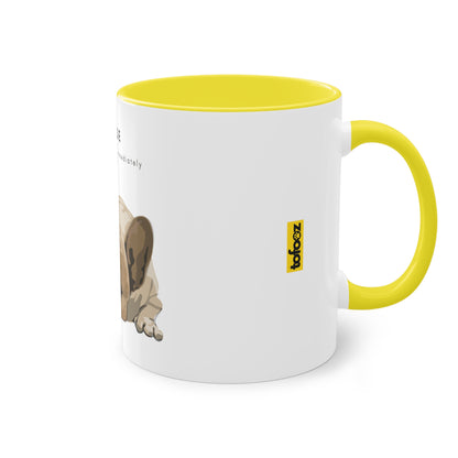 Please Provide Caffeine Immediately French Bulldog Two-Tone Coffee Mug, 325ml - White